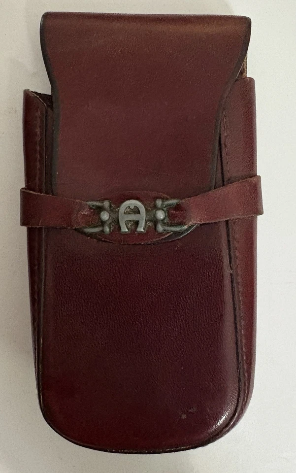 Estuche de cigarrillos de cuero hecho a mano ETIENNE AIGNER vintage años 60 70 RARO ITALIA Foto 1 de 2
