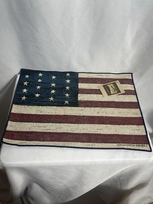 Warren Kimble Colonial American Flag Tapestry Placemat 18x13 USA Patriotic Decor - Image 1 of 4