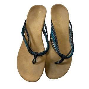 Neu ohne Etikett Vionic Damen-Riemensandalen Größe 7 Orthaheel Keilabsatz geflochten neu Resort Sommer - Bild 1 von 7