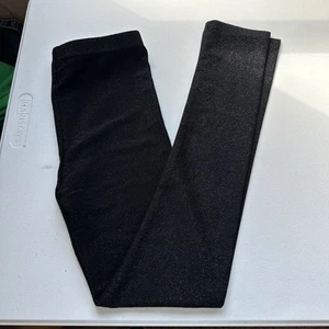 ML Kids Girls Size 14 Black Sparkly Leggings Pants Stretch Shiny  - Picture 1 of 7