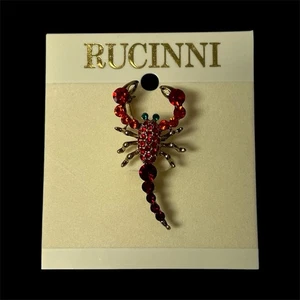 NEW VTG Rucinni Scorpian Swarovski Crystal Pin Brooch 2” Jewelry Gift For her - Picture 1 of 11