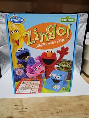 SESAME STREET ZINGO! Bingo With A Zing, ThinkFun BUILD LANGUAGE SKILLS AGES 4+ - Image 1 of 2