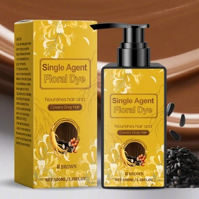 Nourishing Plant Based Brown Hair Color Dye Long Lasting Natural Gray Coverage - Image 1 of 4