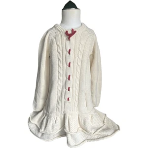 Vestido Suéter Estilo Navidad Tejido con Cable Hanna Andersson Niñas - Talla 100 - Imagen 1 de 4