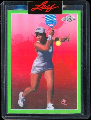 2023 Leaf Metallic Imaginations #4 GREEN REFRACTOR HOLO /25 Catherine Parenteau - Image 1 of 2