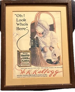Signed 1976 Kelloggs Toasted Corn Flakes Advertisement Reproduction Framed 12x15 - Picture 1 of 15