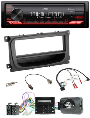 JVC Bluetooth USB DAB Lenkrad Autoradio für Ford C-Max Focus Can 07-10 Galaxy Ab - Bild 1 von 4