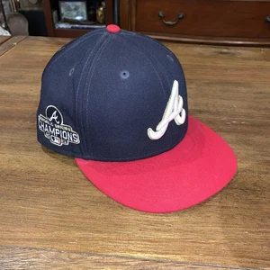 New Era Fitted size 7 1/2 Atlanta Braves World Series Champs 2021 Baseball Cap - Picture 1 of 12
