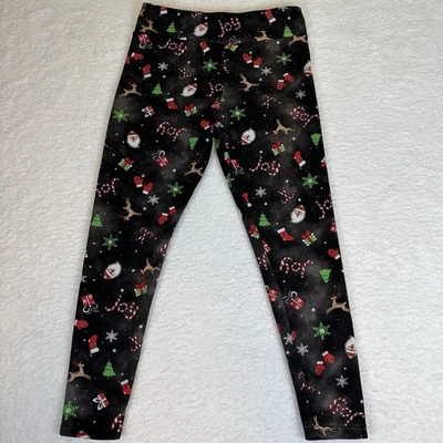 No Boundaries Christmas Leggings Santa Rudolph XL (15-17) Faux Fur Lined Plush - Image 1 of 4