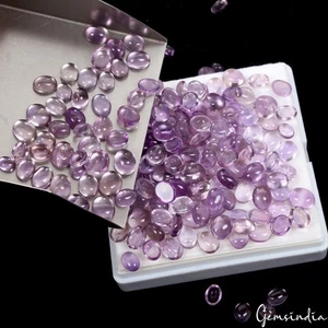 500 Cts/200 Pcs Natural Untreated Purple Amethyst Oval Cabochon Loose Gemstones - Picture 1 of 8