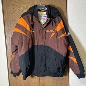 Giacca Vintage Apex One Cleveland Browns Denti di Squalo Uomo XL NFL Pro Line - Foto 1 di 14