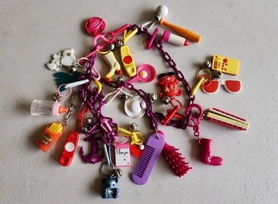 Lote de dijes collar pulsera clip campana clip plástico vintage años 80 Foto 1 de 4