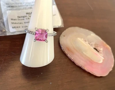 Bomb Party Ring Size 9 RG55580 "Delight In The Moments" Pink Corundum Hematite - Image 1 of 4