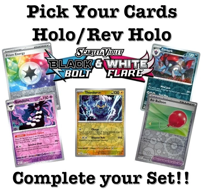 Pokemon Black Bolt/White Flare Holo/Reverse Holo/Holo Energy -Pick your card - Image 1 of 1