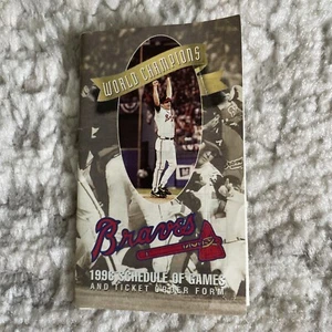 1996 Atlanta Braves World Champions Mini Game Schedule and Ticket Order Form VG - Picture 1 of 3