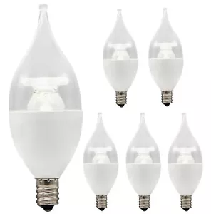 6Pack E12 LED Candelabra Dimmable Bulb, 4.5W (40W), 2700K, CA11, 300LM - Picture 1 of 1