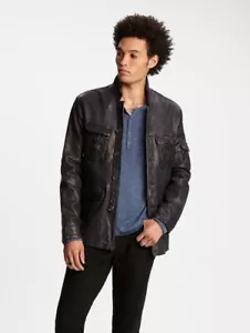John Varvatos Washed Waxed Leather Jacket. Size EU 50 USA 40 - Picture 1 of 8