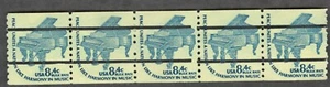 US. 1615Cd. 8.4c. Piano. Precanceled. Dull Gum. Coil Strip of 5 Skip Bar. MNH - Picture 1 of 1