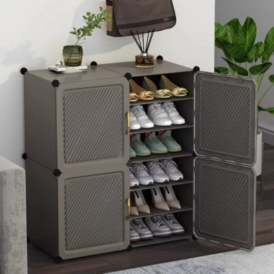 Interlocking Dust-proof Shoe Storage Cabinet Hallway Organizer Footwear Stand - Image 1 of 3