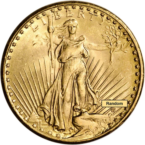 US Gold $20 Saint-Gaudens Double Eagle - Brilliant Uncirculated - Random Date Cover
