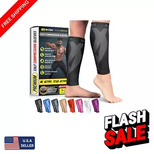 Graduated Calf Compression Sleeves for Enhanced Circulation & Muscle Recovery - Picture 1 of 11