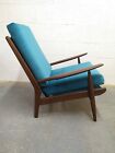 RESTORED -Mid-century Danish Style 60's Scandart afromosia & velvet lounge chair