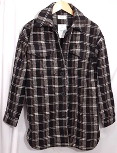 Sage The Label Abrigo a Cuadros Chaqueta de Invierno Negro Marrón Crema Para Mujer Talla Pequeña 2-4 - Imagen 1 de 11