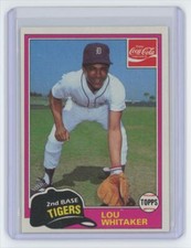1981 Topps Coca-Cola Lou Whitaker . Detroit Tigers #10