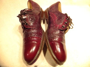 Constantinou Brothers Cordovan geprägtes/glattes Leder elegante Oxford-Schuhe Gr. 43M - Bild 1 von 9