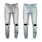 Mens Skinny Ripped Jeans Denim Pants Casual Stretch Slim Fit Hip Hop Trousers