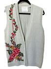 Vintage Marisa Christina Hand Knit Sweater Vest Size Small Floral Vine