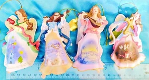 Set of 4 - HEAVENLY ANGEL Danbury Mint Winter Christmas Ornaments - S-11 - Picture 1 of 6