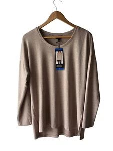 Banana Republic Size L Tan Crew Neck Soft Stretch Knit Long Sleeve Top - New - Picture 1 of 8