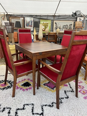 Foster McDavid Mid Century Walnut Dining Chairs And MCM Table FREE SHIPPING Cover