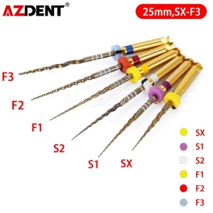 6 piezas AZDENT Dental Endo Limas Rotativas Oro Cónico Canal Raíz Niti Limas Motor 25 mm - Imagen 1 de 12