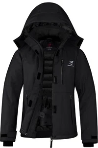 NEW- Sharkmouth Women's Waterproof Ski Jacket: Windproof Warm Hooded Coat Winter - Picture 1 of 9