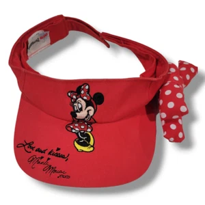 Disneyland Resort Minnie Mouse kids red embroidered with Boe visor hat - os - Picture 1 of 5