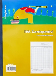 Registro Prima Nota Iva Corrispettivi - 13/13 Fogli Autoricalcanti - 29,7 X 23Cm - Foto 1 di 12