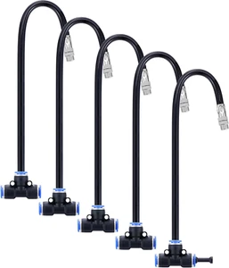 Mornajina 5 Packs Brass Misting Nozzles Tee with 20 Inch Built in Hose  - Picture 1 of 12