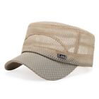 Breathable Baseball Cap Adjustable Flat Top Cap Spring Summer Cadet Hat  Men