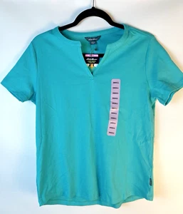 Eddie Bauer Women's Soft Easy Fit Short Sleeve V Neck Tee - Teal Size Small - Picture 1 of 6