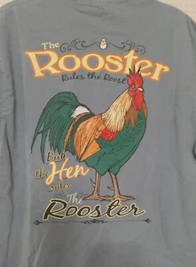Southern Chickadee T Shirt Rooster And Hen Large Graphic Back Funny Size Medium - Picture 1 of 6