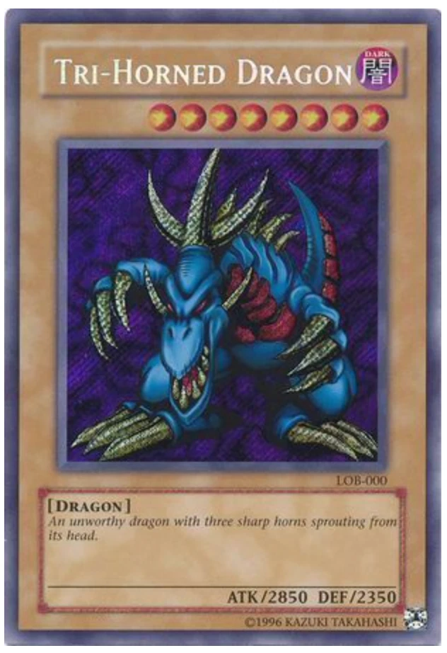 Yu-Gi-Oh! - Tri-Horned Dragon - LOB-000 - Secr. R. - Leg. of Bl. E-25th -Unl. E - Image 1 of 1