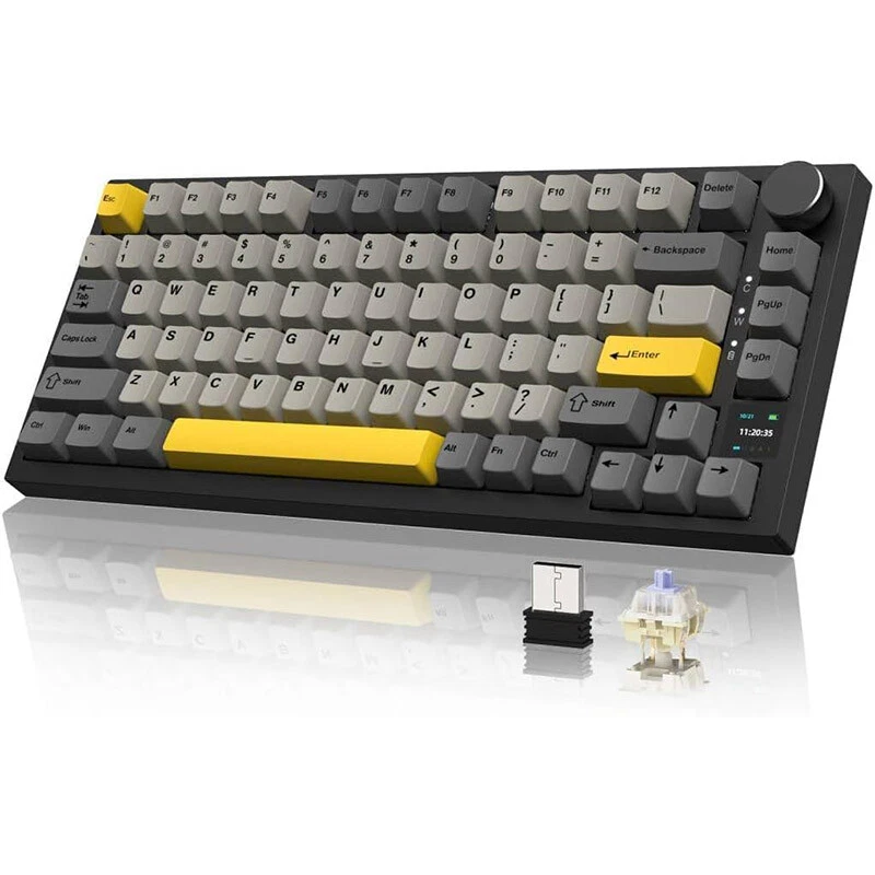 AJAZZ AK820PRO 75% TKL Mechanische Tastatur, 2.4G Wireless/BT5.1/USB-C verkabelt - Bild 1 von 1