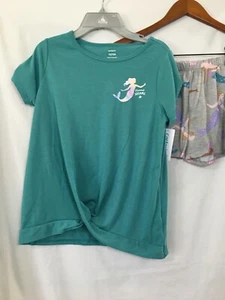 New Carter's Girls Mermaid Poly Shorts Pajama 2 pc Set Teal U pick - Picture 1 of 5
