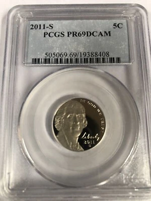 2011 S JEFERSON NICKEL 5C PCGS PR69DCAM - Image 1 of 2