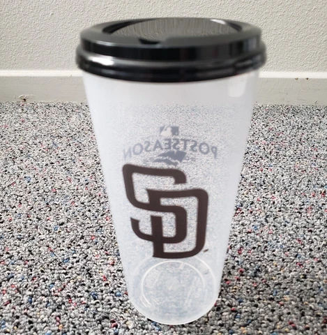 SD San Diego Padres Clear Chaser Tumbler with Lid Postseason 2022 New Cover