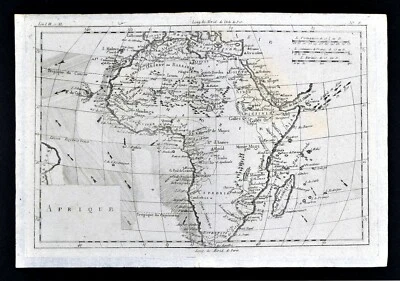 c 1780 Bonne Map Africa Egypt Nubia Ethiopia Madagascar Angola Zanzibar Guinea - Image 1 of 2