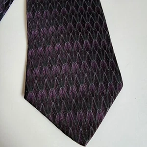 Zylos George Machado Tie Purple Geometric 100% Silk Mens Necktie 3.75" x 57" - Picture 1 of 5
