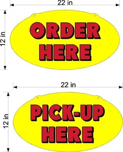 LETREROS DE PLEXIGLÁS DE UNA SOLA CARA COLOCAR Y RECOGER PEDIDO AQUÍ NUEVO ROJO SOBRE AMARILLO - Imagen 1 de 1